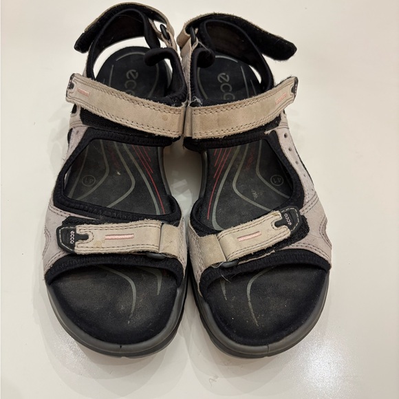ECCO Women's Black and Cream Sandals - Picture 4 of 12